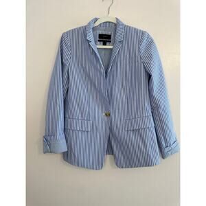J. Crew Womens Blue Pinstripe Regent Cotton Classic Preppy Academia Size 6